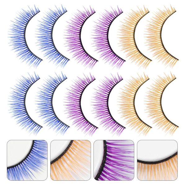 

pairs vivid 3d artificial eyelashes makeup color false for