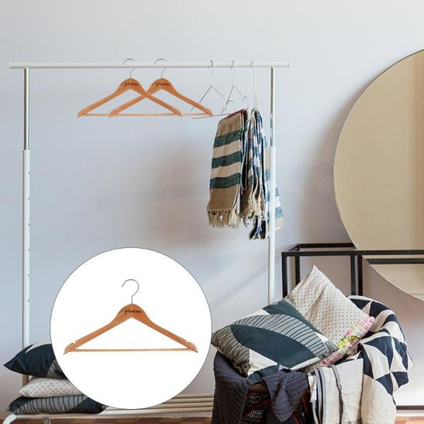 

2pcs wooden wedding clothes hanger personalized dress organizers hangers & racks