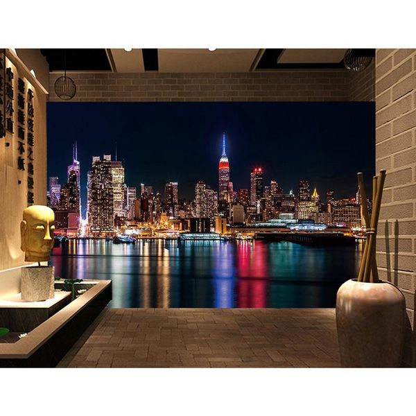 

wallpapers modern 3d wall papers york night view po wallpaper mural home bar decor papier peint self adhesive /silk