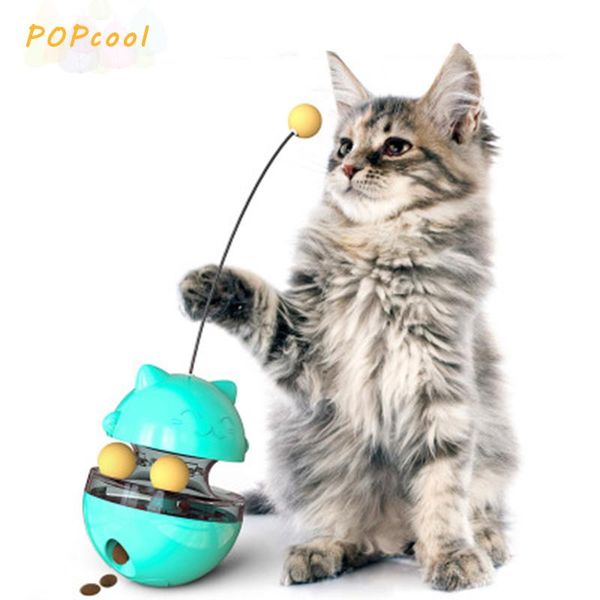

cat toys funny game pet slow leaking food ball educational tumbler toy dispenser iq improve training supplies