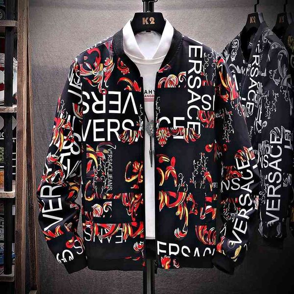 

new print loose men's fashion jacket in autumn of 2019, Black;brown