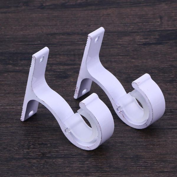 

shower curtains 2pcs curtain rod aluminium alloy thick single bracket mounting bracket(white)