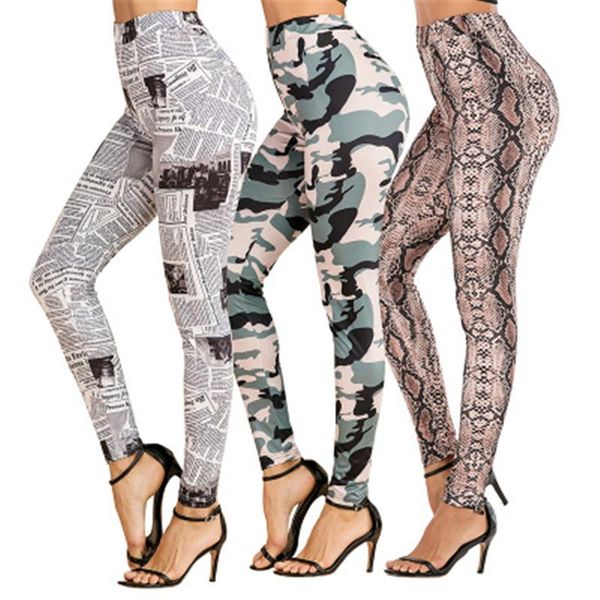 

women's pants & capris 2021 spring summer fashion casual women print slim slimming high waist sports trousers trendy 125, Black;white