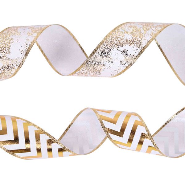 

christmas striped maple leaf gold printed venue layout props ribbon accessories ribbon