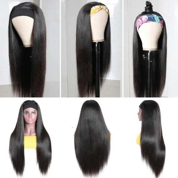 

women's women wig black medium long curly hair headband wig cover