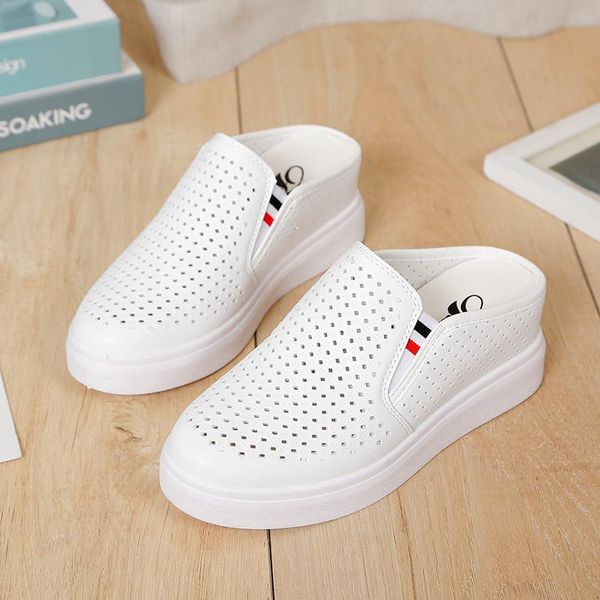 

loafers high-heeled shoes lady cover toe ladies' slippers platform med slipers women luxury slides 2021 designer fretwork flat, Black