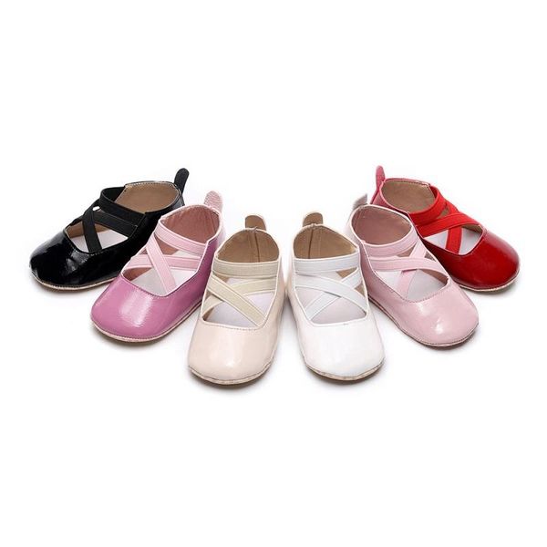 

first walkers infant soft soled crib shoes baby girls born cross elastic princess moccasins toddler pu anti-slip l