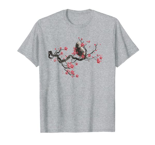 

cherry blossom raven t shirt design, White;black