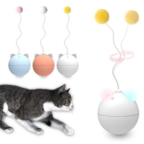 

electric cat toy self rolling ball feather playmate stick toys dc156