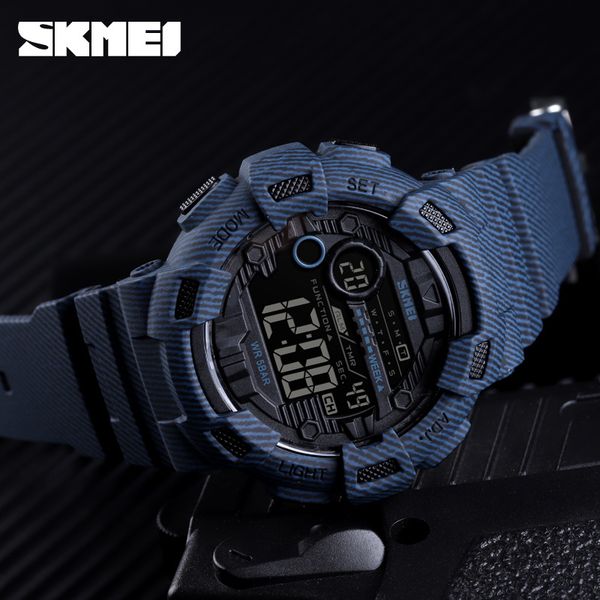 2019 skmei sport watch homens moda digital relógios relógios de pulso mens data cronômetro relogio digital 2time contagem regressiva montre homme x0524