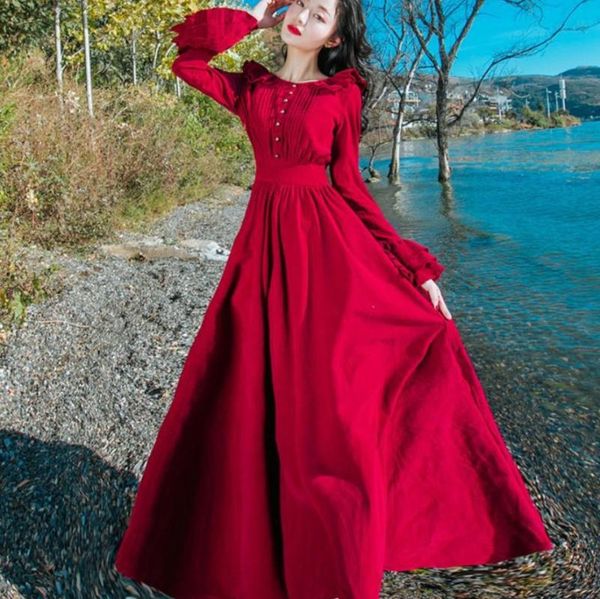 

casual dresses 2021 autumn winter long dress elegant party women flare sleeve slim swing robe femme vestidos, Black;gray