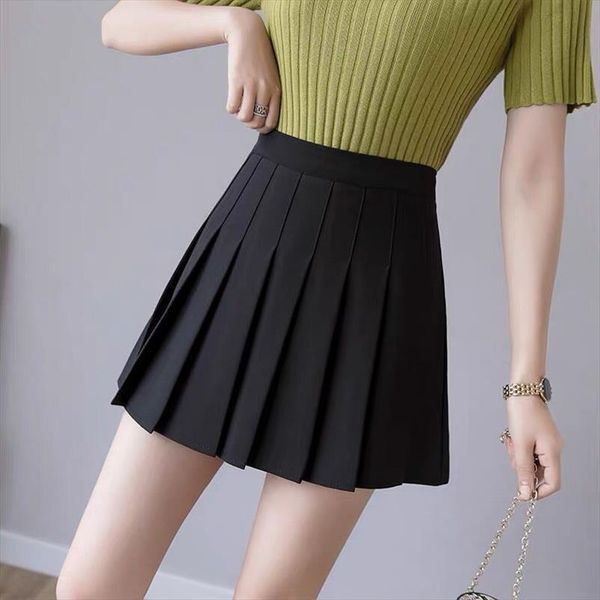 

summer pleated fashion nice tennis womens skirt solid color jk the listing, Black
