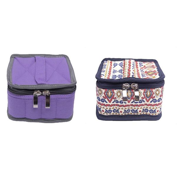 

hanging baskets 16 grids essential oil storage bag travel convenient case for 10ml/15ml bottles rice red stripes