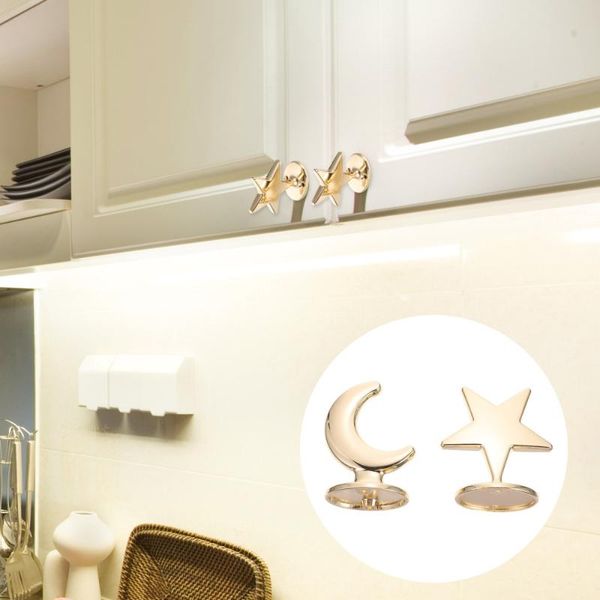 

hooks & rails 2pcs door drawer knob creative decorative cabinet handle home decor (golden)