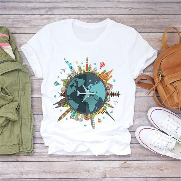 

and women summer mens short sleeve print travel world fashion lady ladies womens female tee, White;black