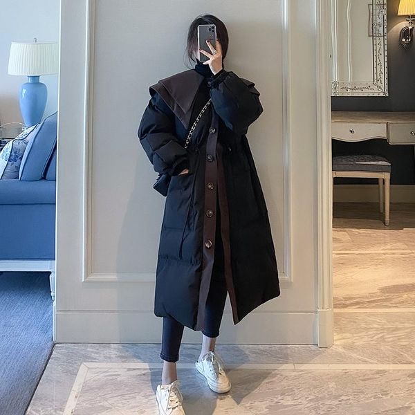 

women's down & parkas winter jacket women cotton coat jackets for 2021 female long fashion warm clothes chaquetas para mujer hly175, Black