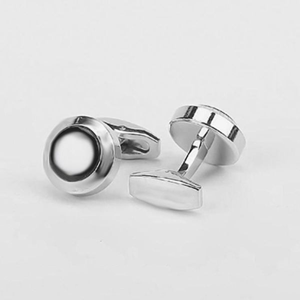 

new fashion jewelry men's cufflinks classic logo stainless steel shirt cuff links wholesale price, Silver