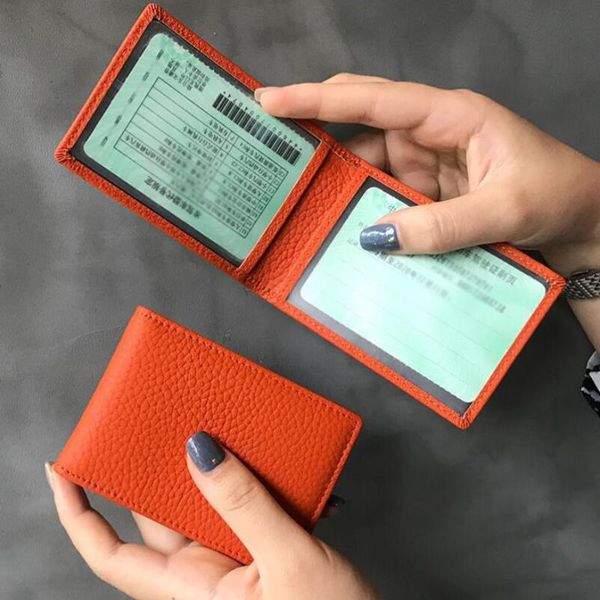 

card holders lomantina cow leather driver license bag purse business s holder car driving documents protective, Brown;gray