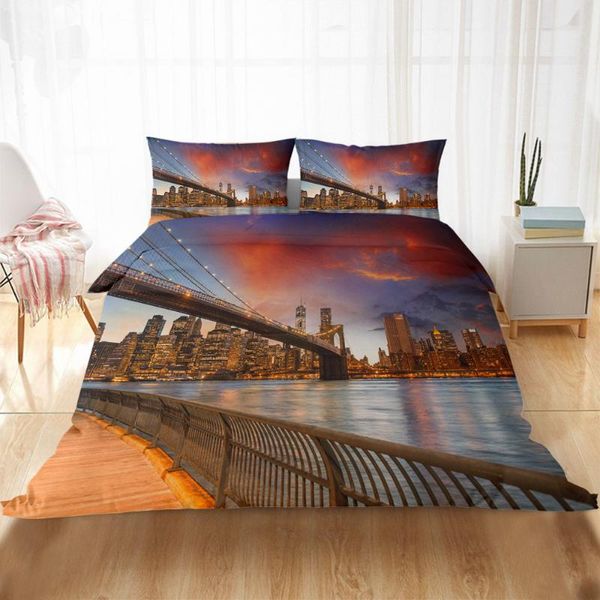 Yatak takımları özel hayvan bitki manzara baskılı yorgan kasa yastık kılıfı yatak odası kişi art deco ev tekstil