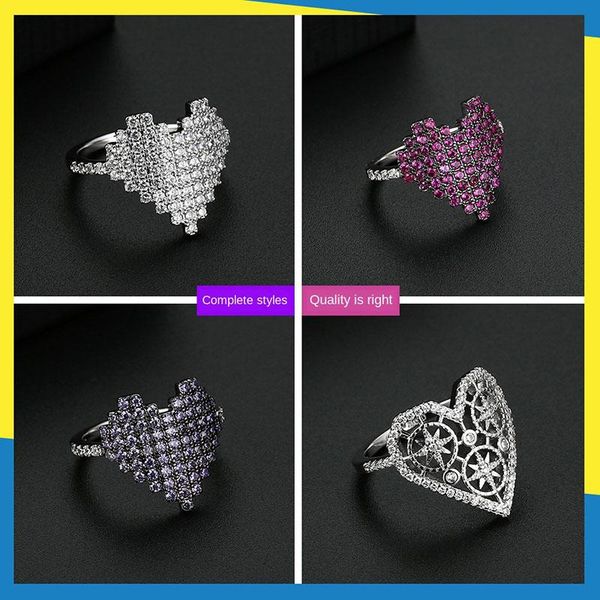 

cluster rings lip love diamond trendy personality ring korean wave ins retro temperament men and women can wear brand jewelry, Golden;silver