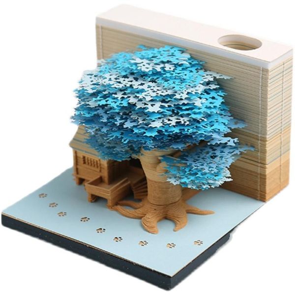 

party favor omoshiroi block tree house 3d box memo pad custom notepads christmas decoration supplies gift giveaway craft paper sticky note