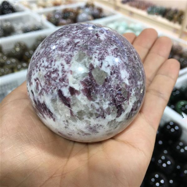

decorative objects & figurines rare natural ussingite purple crystals sphere rock stone amethyst quartz crystal ball specimen healing decor