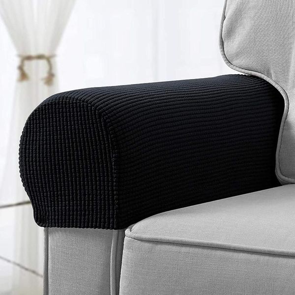 

2pcs armrest covers stretch set chair sofa arm protectors armchair solid couch cover removable wholease
