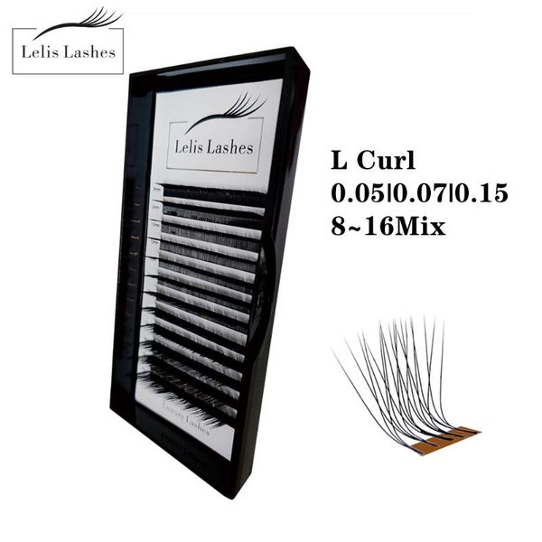 

false eyelashes lelis lashes mix eyelash extension makeup l curls 7-16mm 12 lines synthetic mink individual high quality