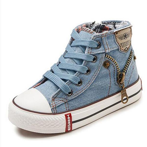 

athletic & outdoor 2021 autumn expert skill children casual shoes boys girls sport breathable denim sneakers kids canvas baby boots, Black