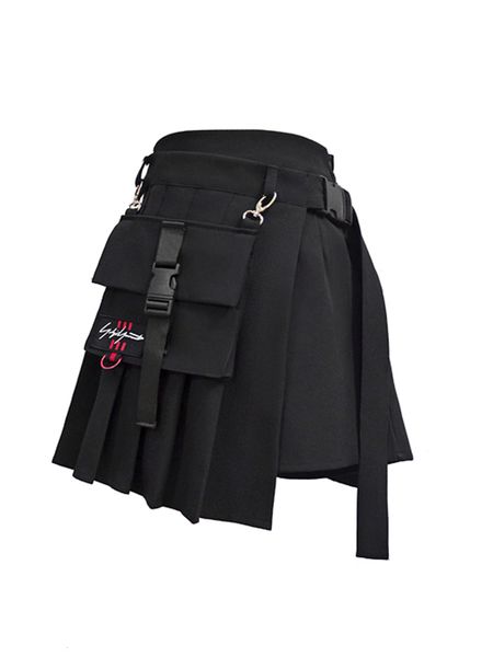 

2021preppy style women skirts 2021 spring summer skirts female high waist lace up big hem mini skirt for girls a-line skirt aiyanga, Black