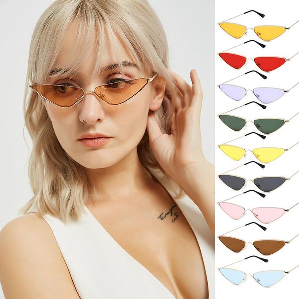 

women small cat eye sunglasses retro cool triangle sunglass female fashion ocean film cateyes sun glasses uv400, White;black