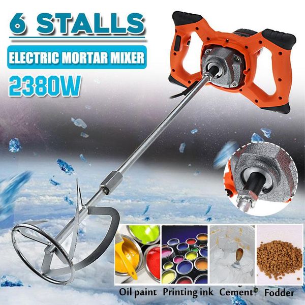 

power tool sets drillpro 2380w industrial grade mixer 6gear adjustable speed paint cement plaster mortar coating putty powder machine 220v