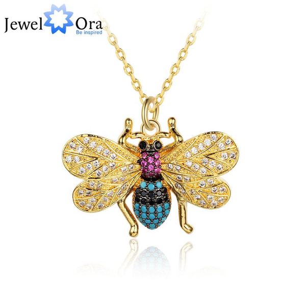 

charm fashion necklaces for women girl bee insects animal pendant choker necklace jewelry party prom gift (jewelora ne102759), Silver