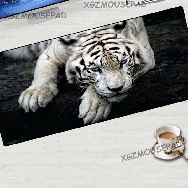 

mouse pads & wrist rests xgz diy custom animal large pad black lock edge hd tiger rock computer desk mat rubber non-slip washable fabric