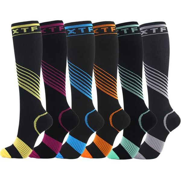 

sports socks men women compression stockings quick dry cycling nursing prevent varicose vein running bicycle marathon sock, Black