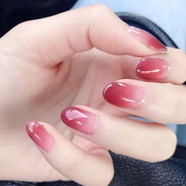 

24pcs/set flake nails sticker color clear shiny false nail paste on finger fake art diy extended tip tools1, Red;gold