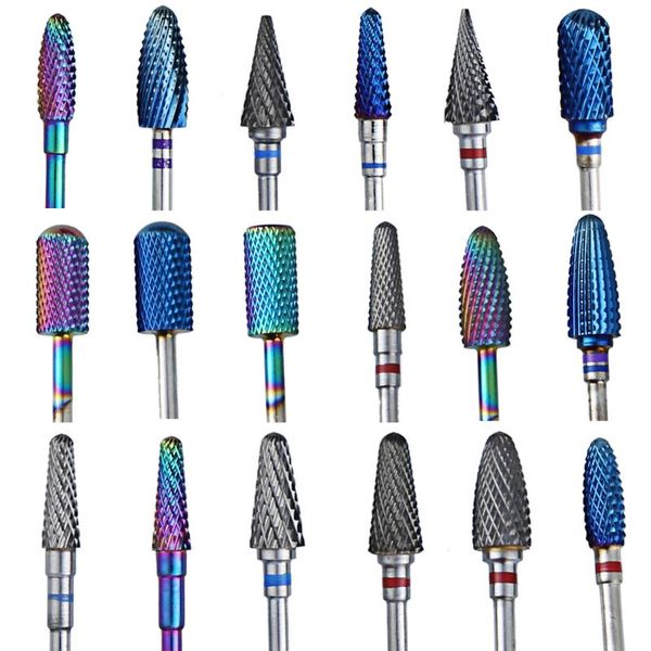 

nail art equipment 42 type carbide tungsten ceramics cuticle pedicure drill bits for electric manicure machine milling cutters bit, Silver