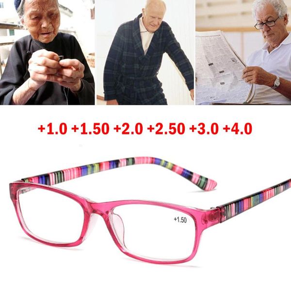

sunglasses rectangle reading glasses brand men women stripe legs eyewears readers presbyopic 1.0 1.5 2.0 2.5 3.0 3.5 4.0 diopter a981, White;black