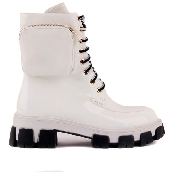 

boots guja-white color, pockets, high bottom female, Black