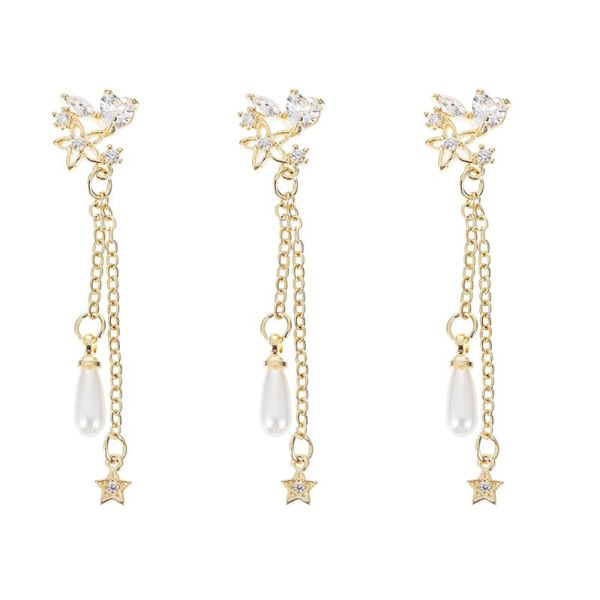 

nail gel 3pcs bow studs diy manicure jewelry fashion artificial chain ornaments, Red;pink