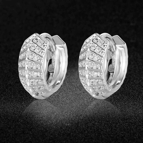 

clip-on & screw back beautiful unique shining cubic zirconia cz pave clip on earring for women drop dainty jewelry earrings wholesale, Silver