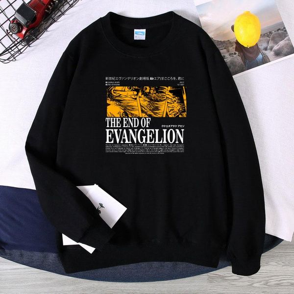 

japan anime sweatshirt mens ayanami rei ikari shinji asuka langley soryu autumn hedging men ulzzang street harajuku men's hoodies & swe, Black
