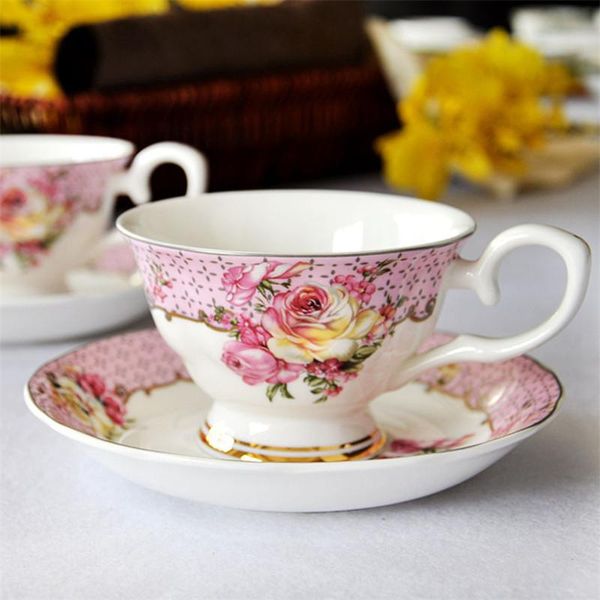 

cups & saucers european bone china hand-painted coffee cup with saucer set porcelain milk office afternoon tea drinkware