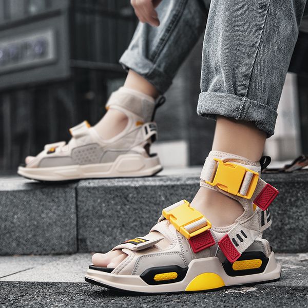 

men casual shoes sandals pu leather luxury comfortable flats fashion shoes outdoor flip flop shoes non-slip wear-resistant