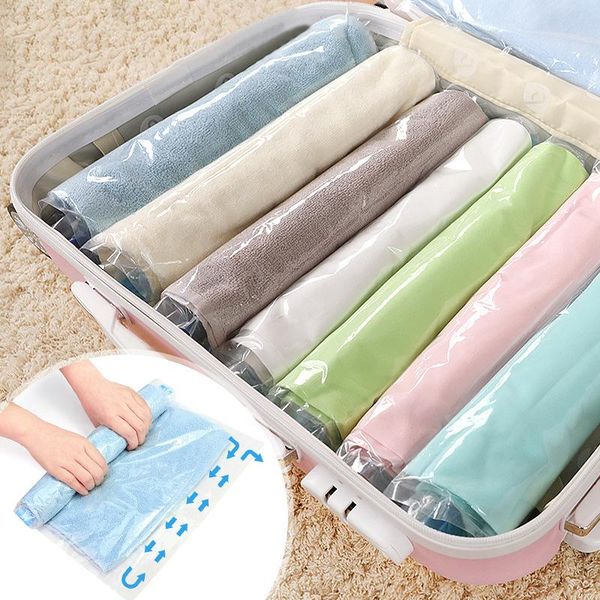 

storage bags plastic vacuum compression bag transparent foldable humidity resistant clothes organizer seal home travel