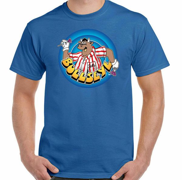 

Bullseye T-Shirt Mens Bully Darts Retro TV Show Jim Bowen, White;black