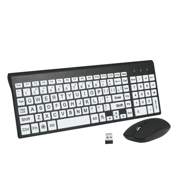 

wireless keyboard mouse 2.4g usb ergonomic compact whisper quiet for pc computer notebook lap windows xp/vista/7/8/10 combos