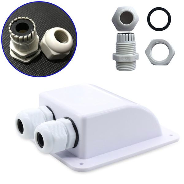 

parts 2 holes 6-12mm waterproof solar double twin two cable entry gland box curved connector holder for rv campervan boat