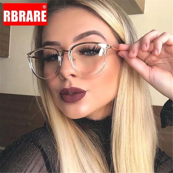 

fashion sunglasses frames rbrare optical glasses frame women/men round oversized eyeglasses metal spectacles clear lenses marcos de lentes, Black
