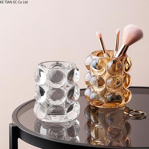 

storage bottles & jars european style bubble glass tube creative makeup brush lipstick small object jar pen holder bedroom decoration